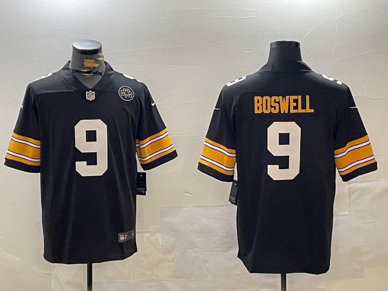 Men Pittsburgh Steelers 9 Boswell Black 2024 Nike Limited NFL Jersey style 3